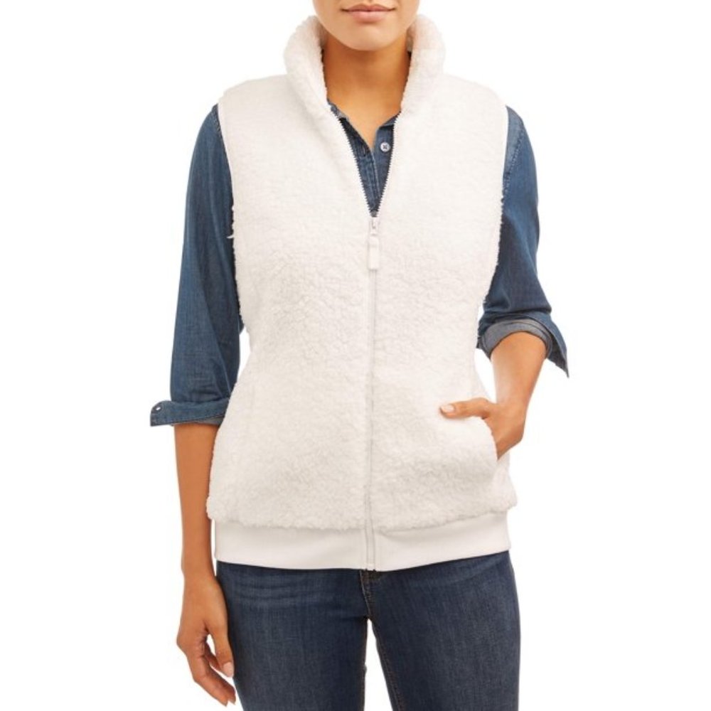 NWT TIME AND TRU Women's Plush Sleeveless Vest Medium